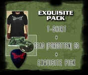 Image of Exquisite Pack: Exquisite Pus "Dead (forgotten)" CD + T-shirt + Guitar pick