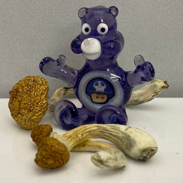 Image of Poison Mushroom Fogueybear Glass Pendant