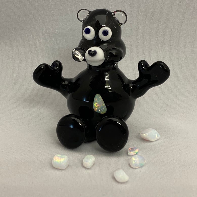 Image of Crushed Opal Fogueybear Glass Pendant