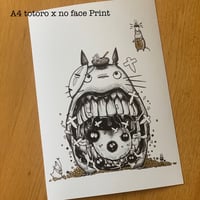 TOTORO X NO FACE mash up - A4 & A3 Print
