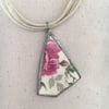 Pink Rose Ceramic Necklace