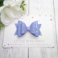 Image 2 of Lilac Glitter Bow - Choice of Headband or Clip