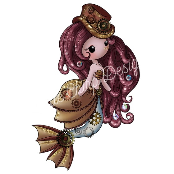 Image of Steampunk Mermaid Waterproof Sticker