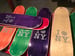 Image of Street Shape “Absolute Drunk“ Guest Art decks. Tye dye bottom stain, random color tops.