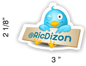 Image of 2011 Twitter Name Tag Badge: Blue or Pink
