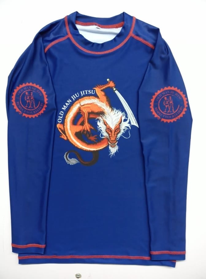 Blue Dragon Long Sleeve Rashguard / Old Man Jiu Jitsu