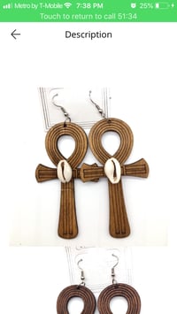 Image 3 of Awesome wooden Ankh with shell