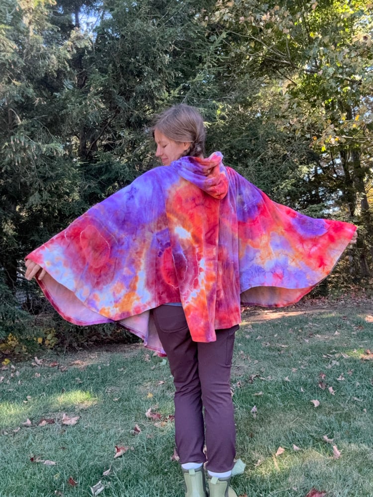 Image of Sunset Velour Hooded Poncho 