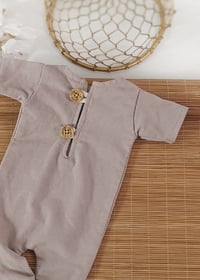 Image 2 of Luke newborn romper - short sleeves - cold dark beige