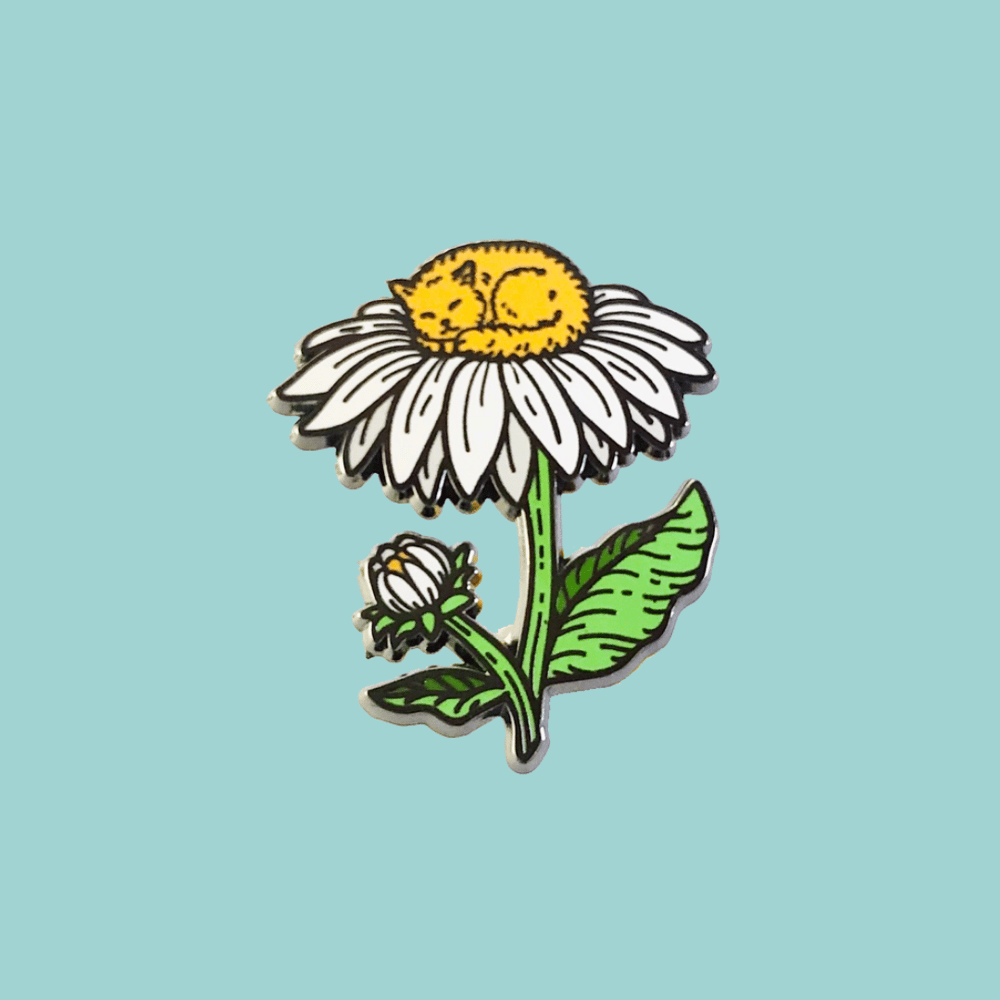 Flower Cat Nap Pin