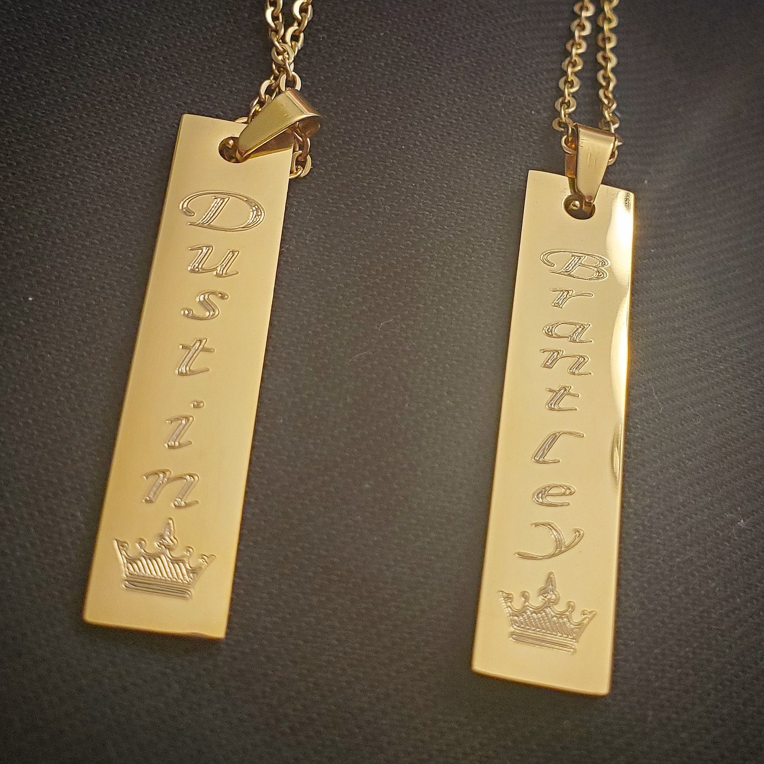 Vertical Bar Engraved Necklace