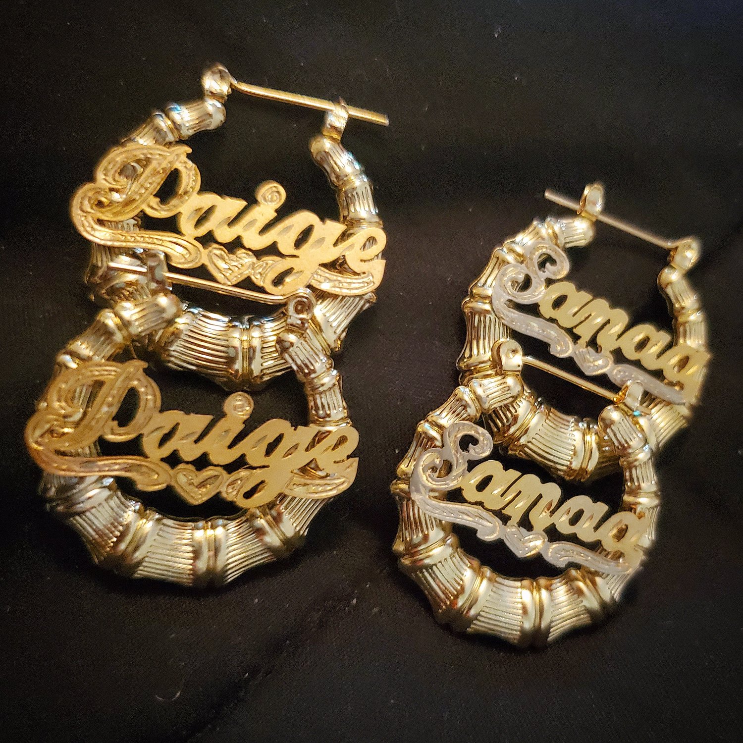 Nameplate Bamboo Earrings 