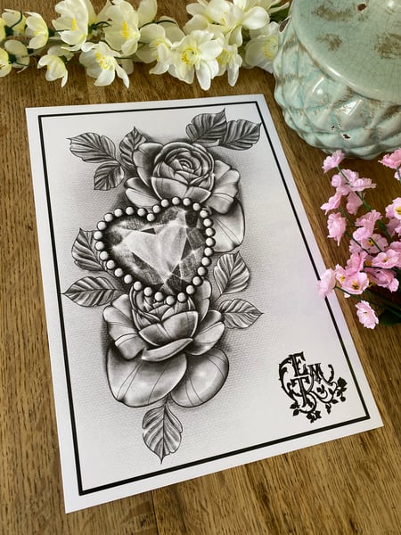 Image of Roses & Heart Gem Prints 