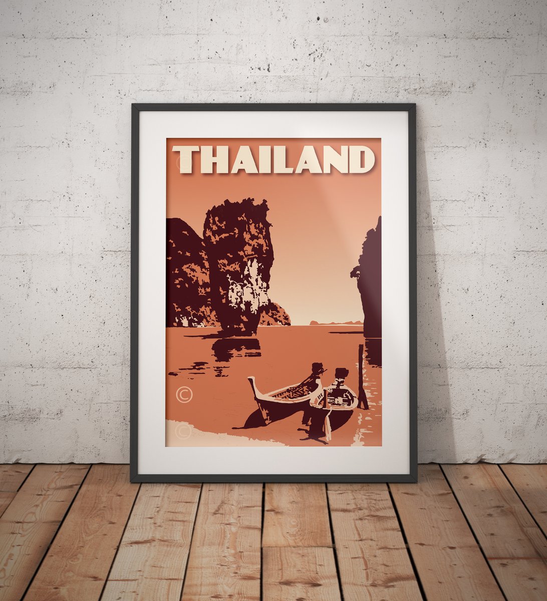 THAILAND : Vintage Wat Arun Temple of Dawn Print Photographic Print for Sale b