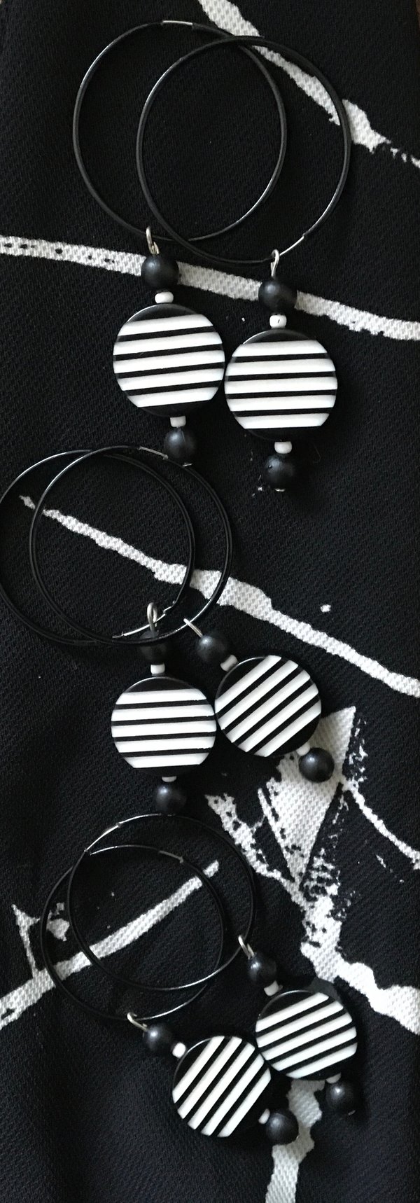 Image of Monochrome stripe hoops 