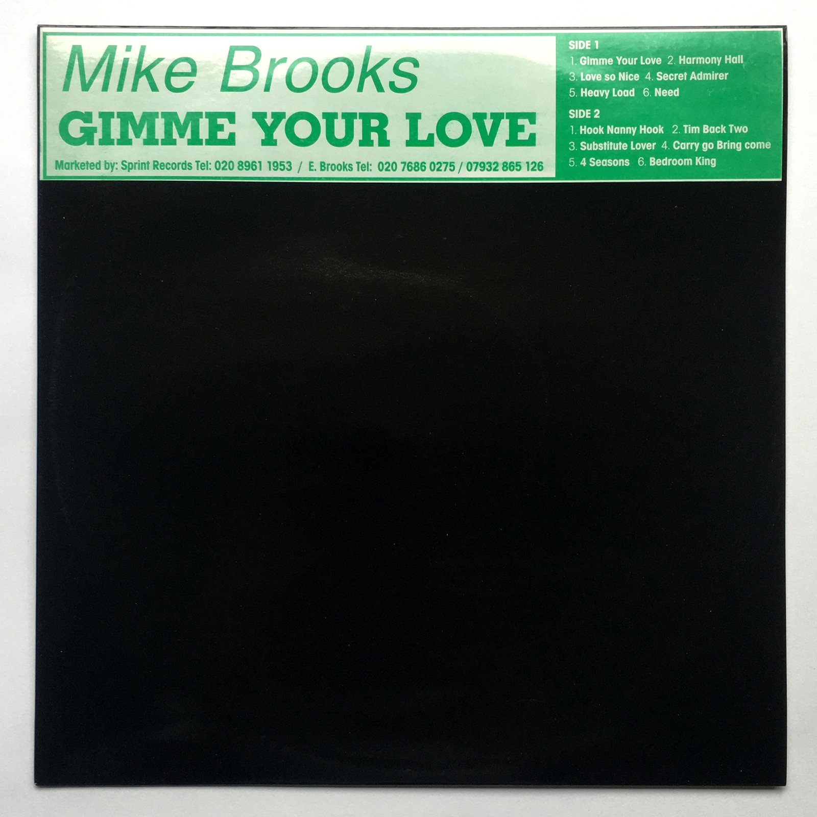 新品同様 BROOKS MIKE - 1987 PICNIC | LP LOVE YOUR GIMME 洋楽