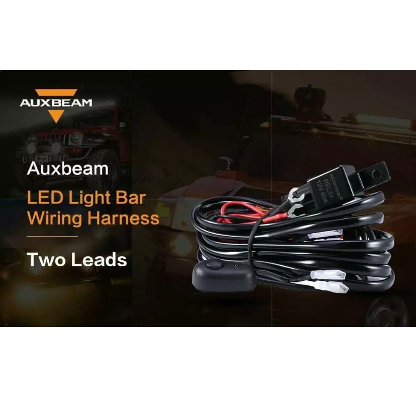 Image of Auxbeam Universal 2 Lead LED Wiring Harness Kit 12V 300 Watts