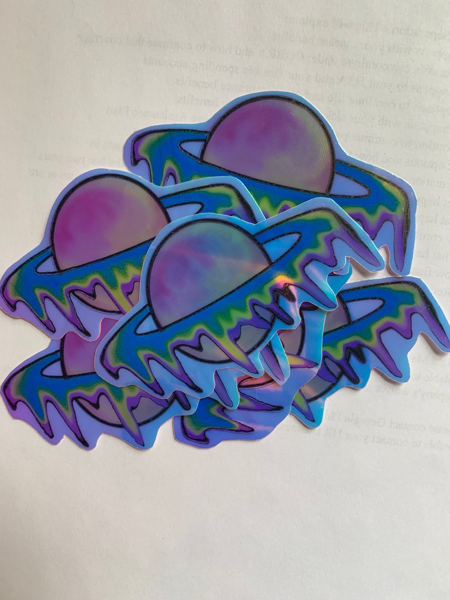 Drip Saturn Sticker | DomiJay Art