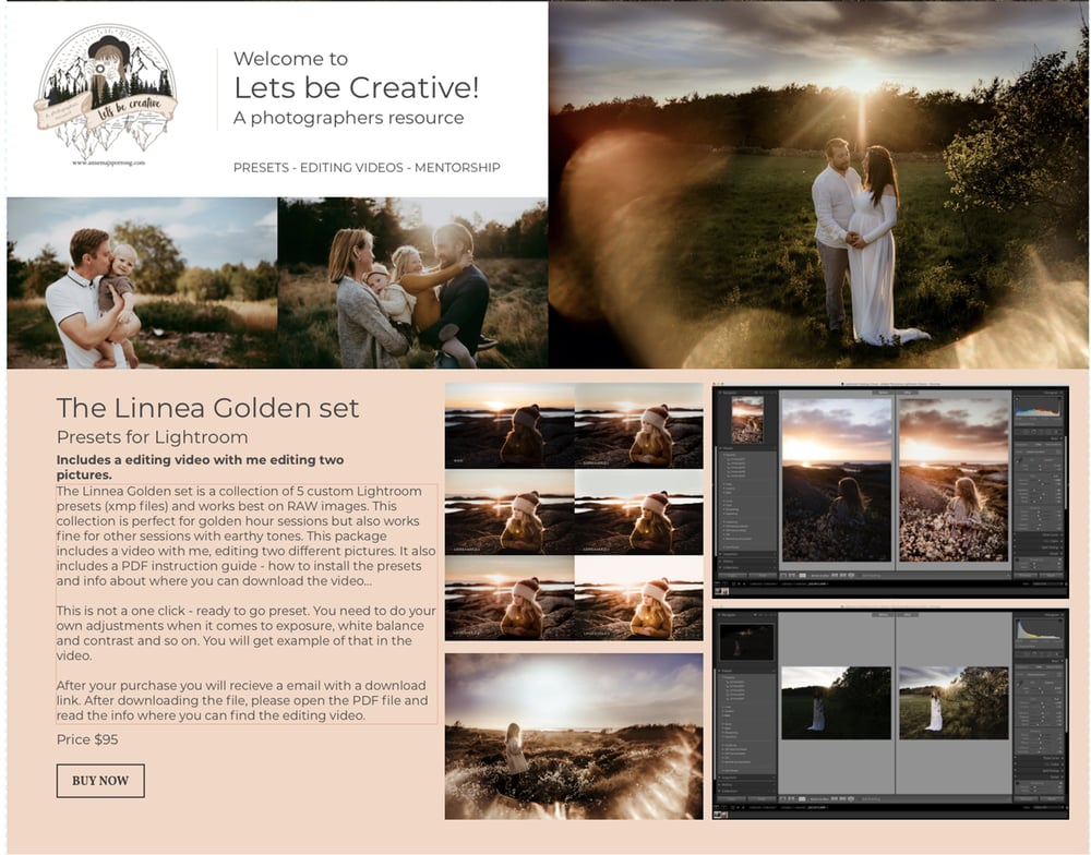 Image of Lightroom Presets-Linnea Golden set 