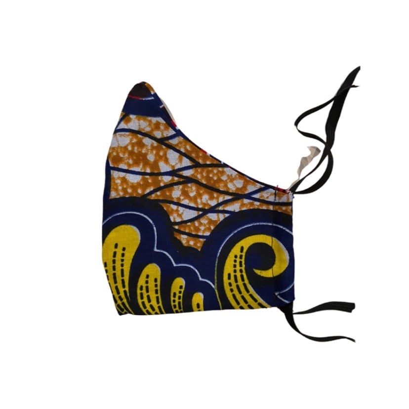 Image of African Print Face Mask Blue