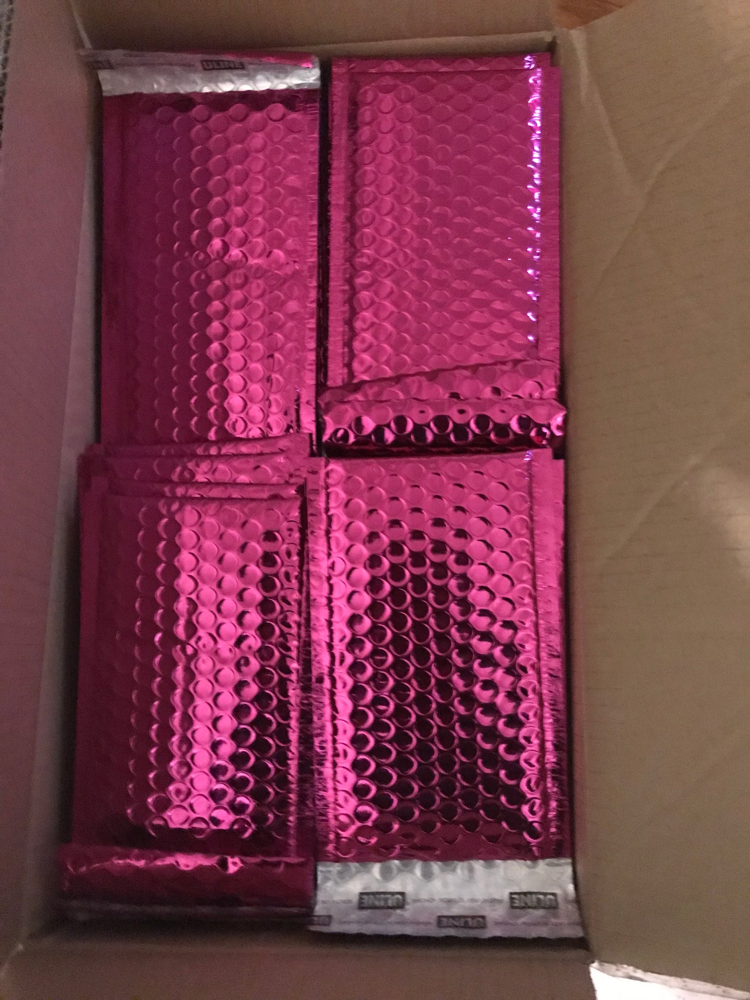 Image of Metallic Pink Glamor Shipping Envelopes  Wholesale