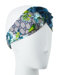 Floral GG Headband - Blue