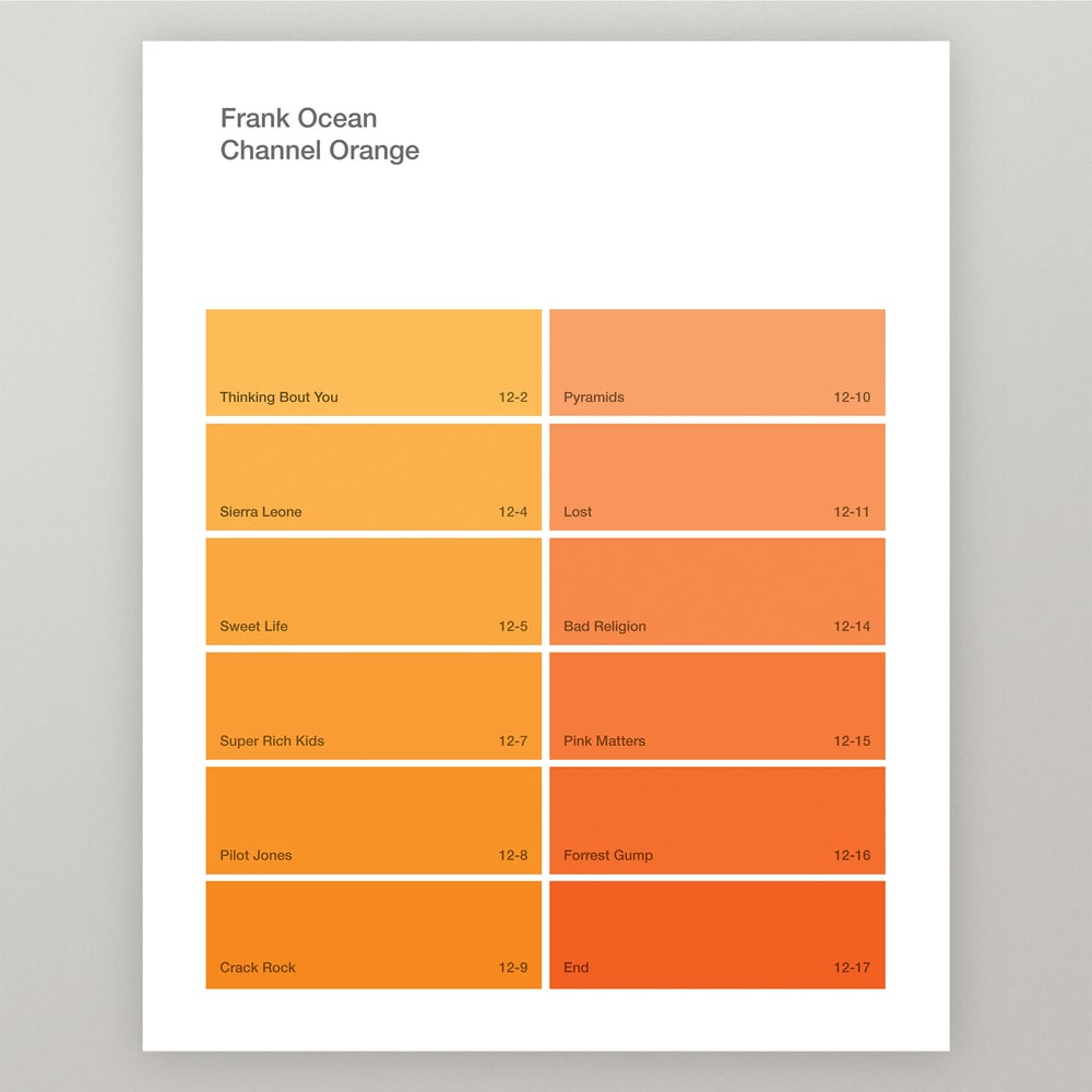 F. Ocean Channel Orange Paint Swatch Print / Jive Time Records