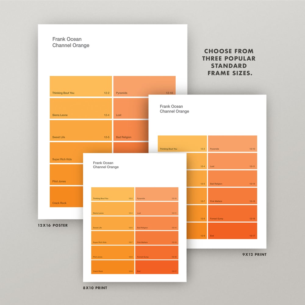 Image of F. Ocean "Channel Orange" Paint Swatch Print