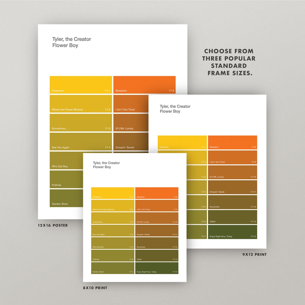 Image of Tyler, the Creator "Flower Boy" Paint Swatch Print