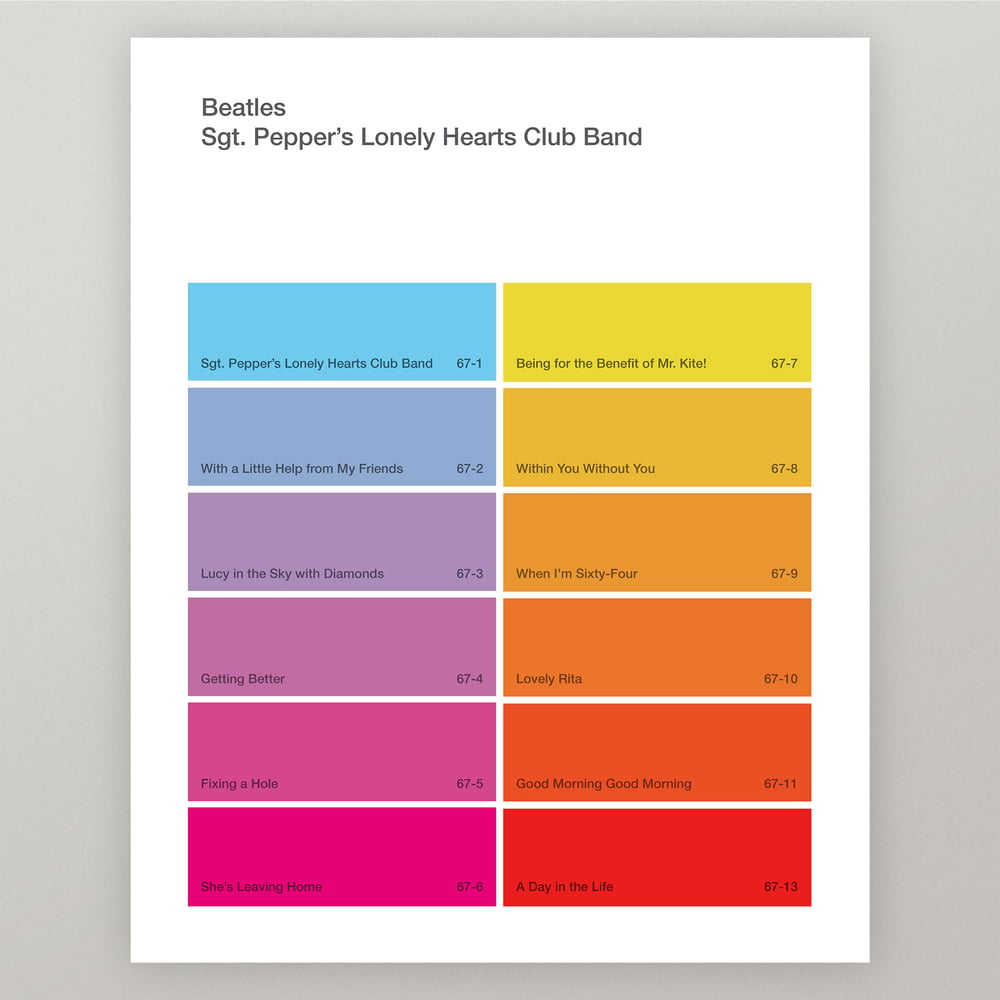 Image of Beatles "Sgt. Pepper’s" Paint Swatch Print