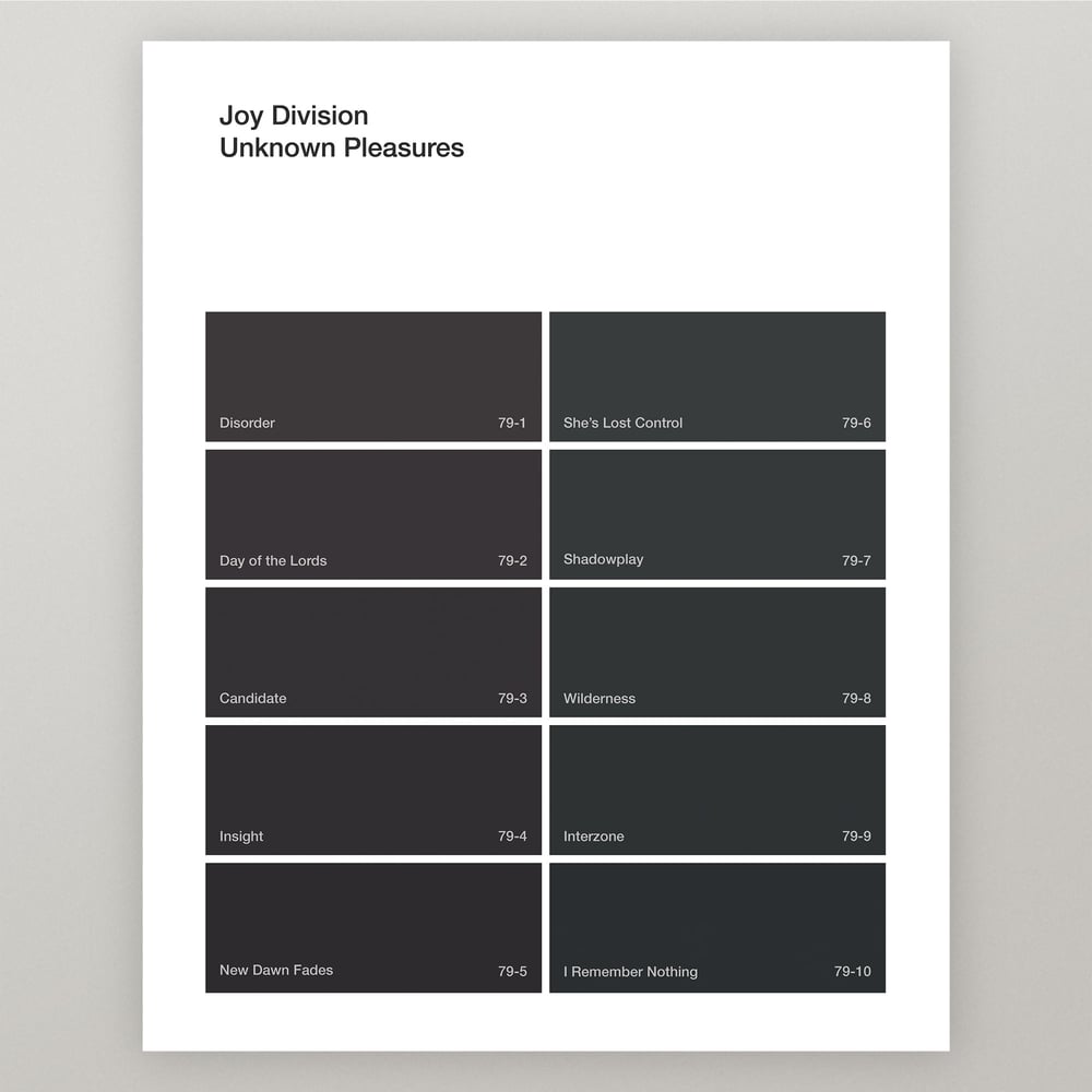 Image of Joy Division "Unknown Pleasures" Paint Swatch Print