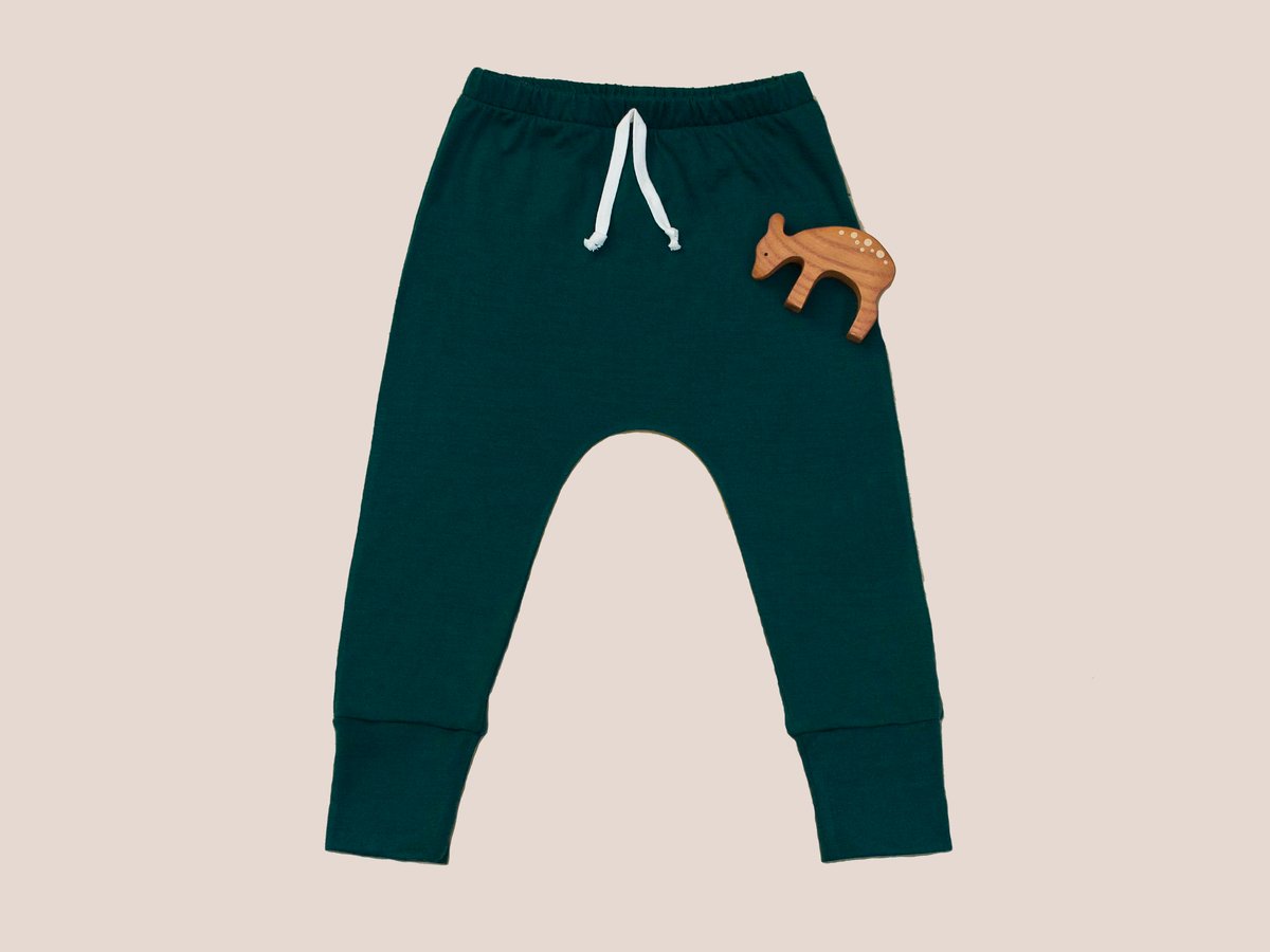 Image of New emerald, fox, acorn merino basic pants