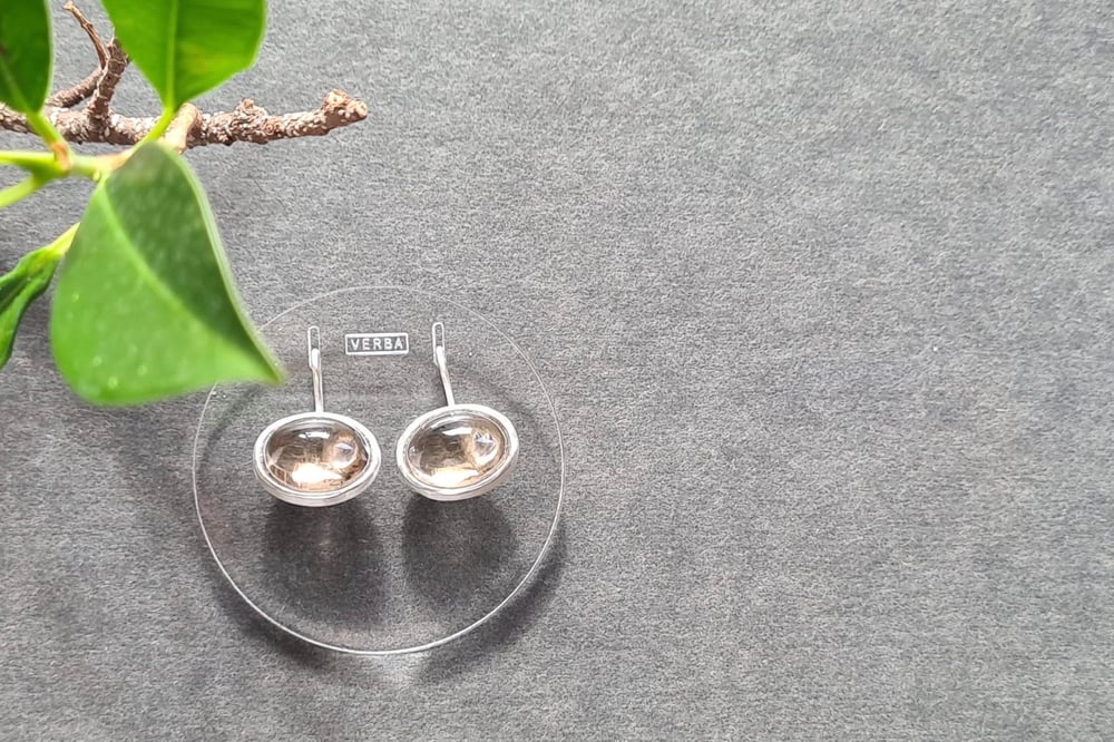 Image of "To live freely" silver earrings with smoky quartzes · VIVERE LIBERE ·