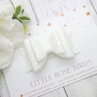 Image 1 of White Glitter Bow - Choice of Headband or Clip