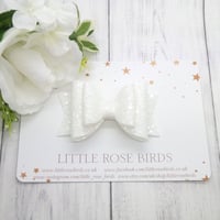 Image 3 of White Glitter Bow - Choice of Headband or Clip