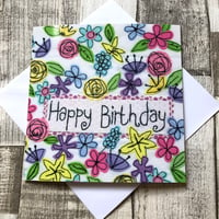 Flower Happy Birthday card
