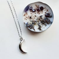 Image 2 of Silver Half Moon Necklace