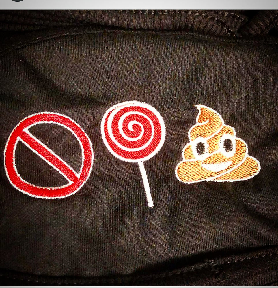 Image of 🚫🍭💩 Embroidery Mask