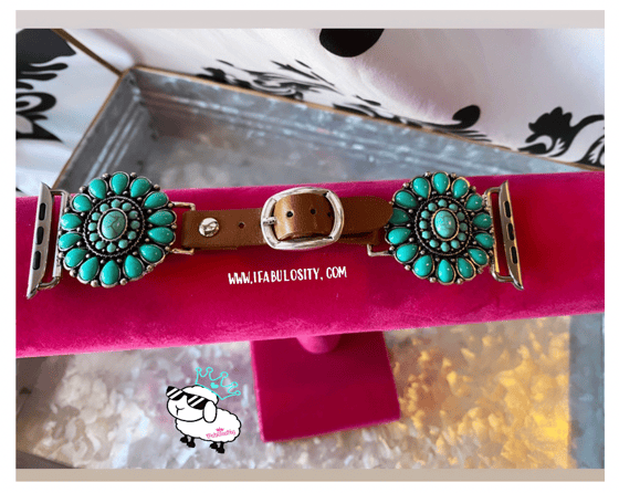 Image of Turquoise Cluster Circle Apple Watch Band  