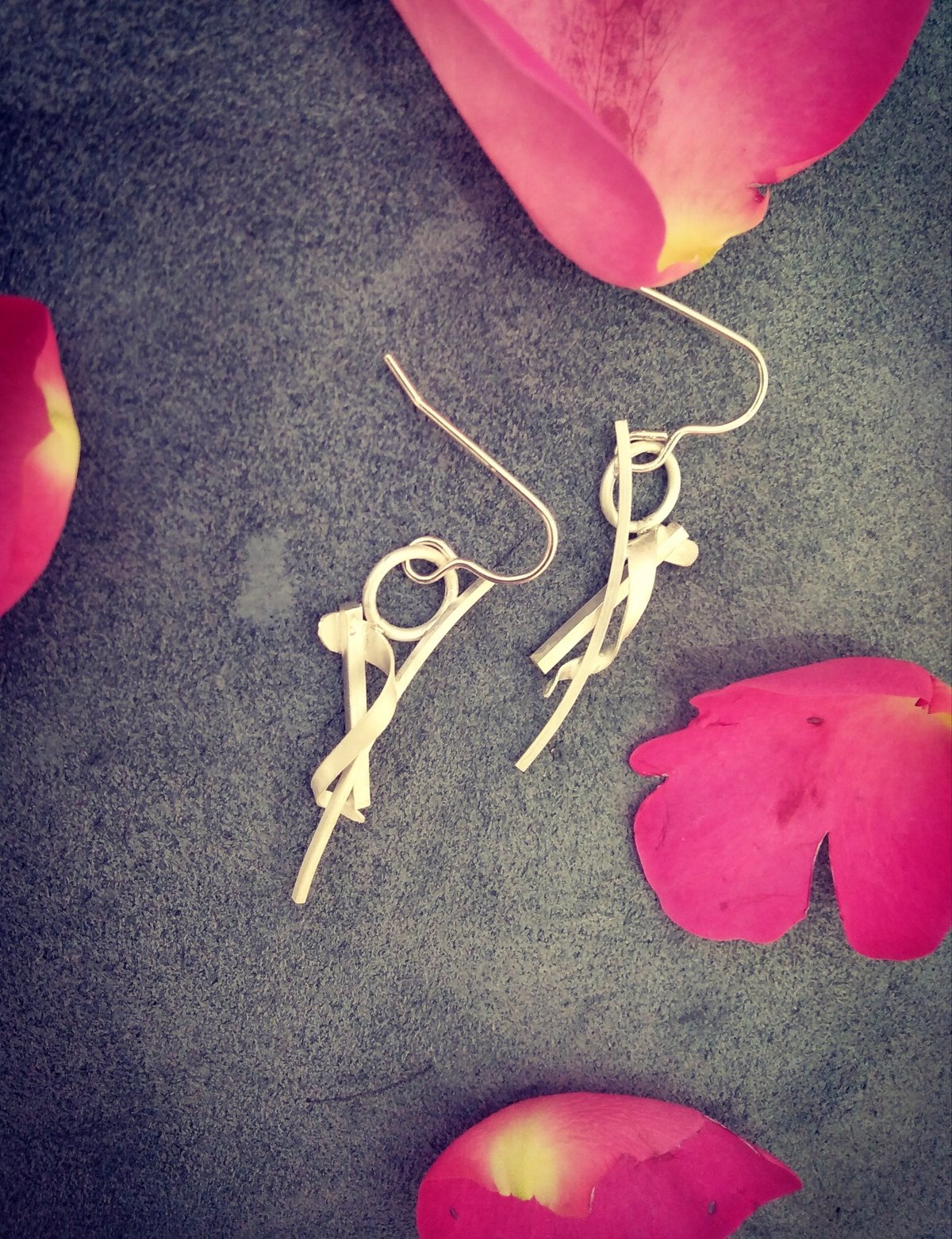 Image of Bespoke Twisted Silver Earrings