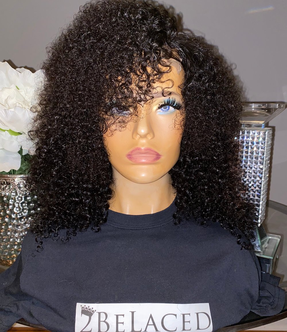 “Zara”.  Kinky curly GLUELESS LACE CLOSURE wig 