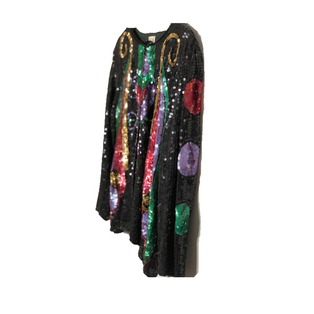 Black Whimsical Sequin Jacket