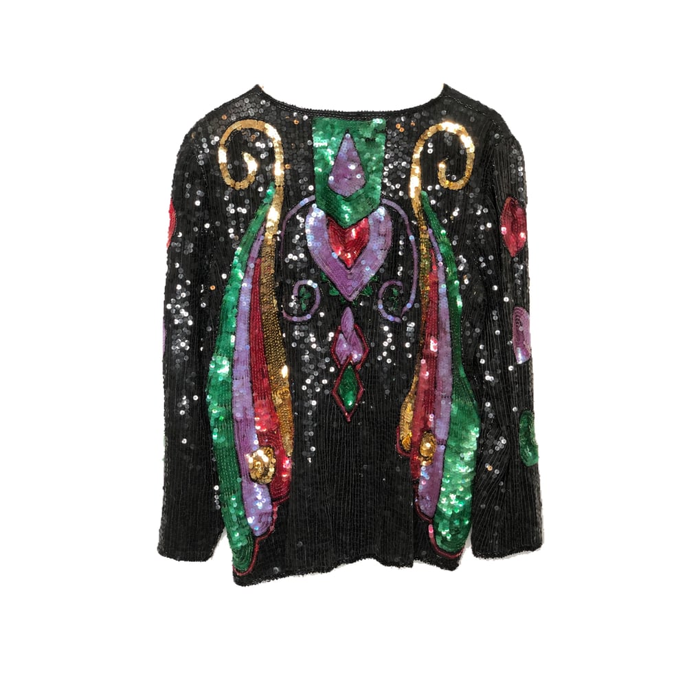 Black Whimsical Sequin Jacket