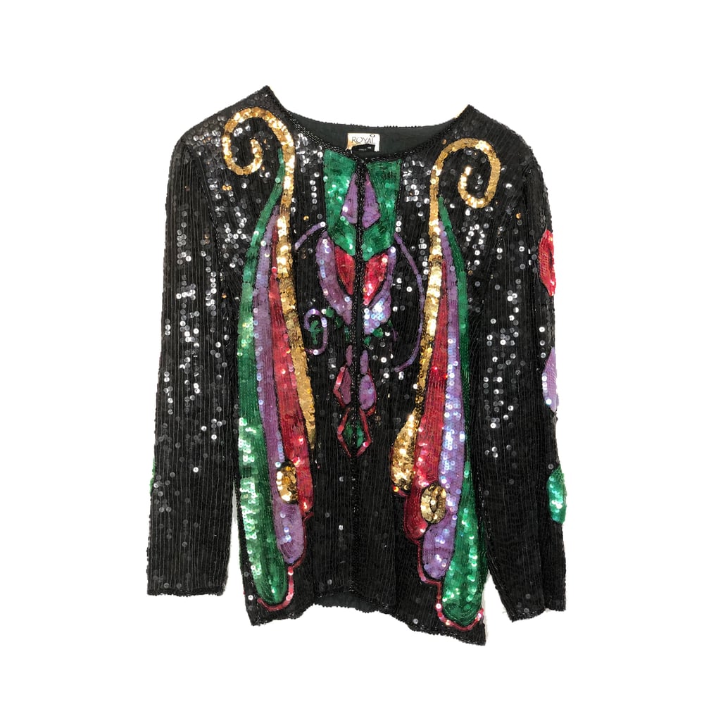 Black Whimsical Sequin Jacket