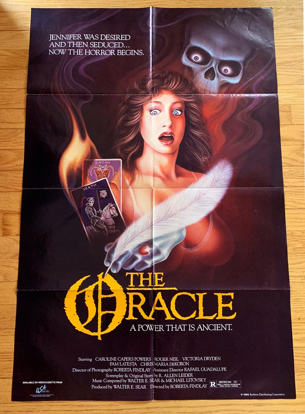 1985 THE ORACLE Original USA Home Video Promotional Movie Poster