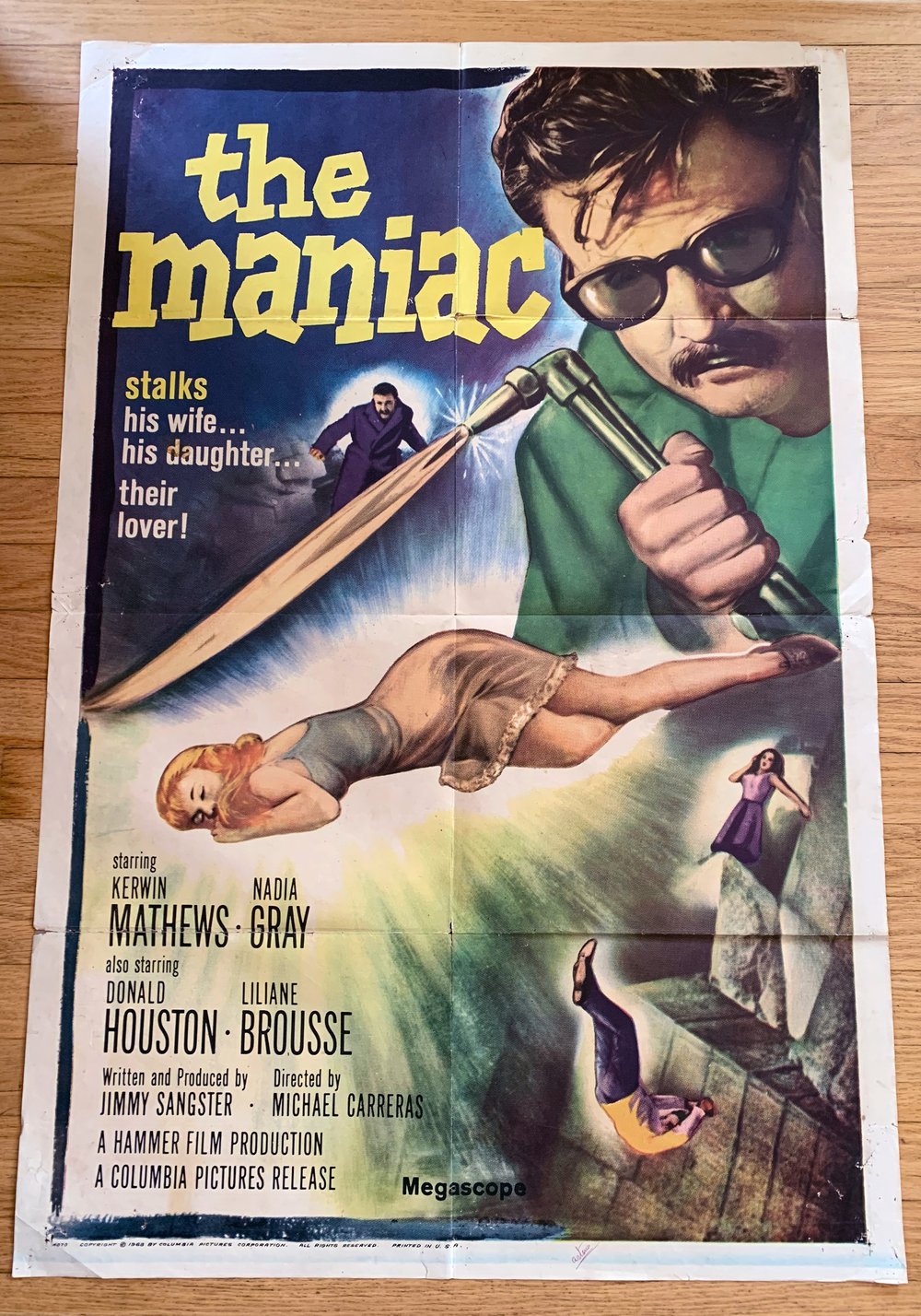 1963 THE MANIAC Original U.S. One Sheet Movie Poster