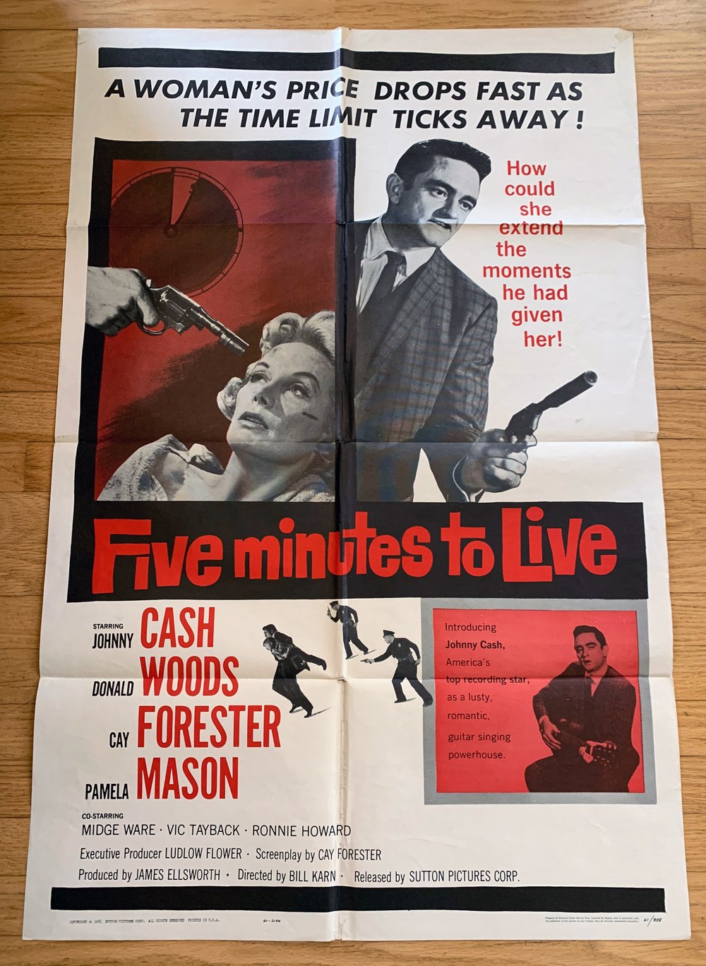 1961 FIVE MINUTES TO LIVE aka DOOR TO DOOR MANIAC Original U.S. One Sheet Movie Poster