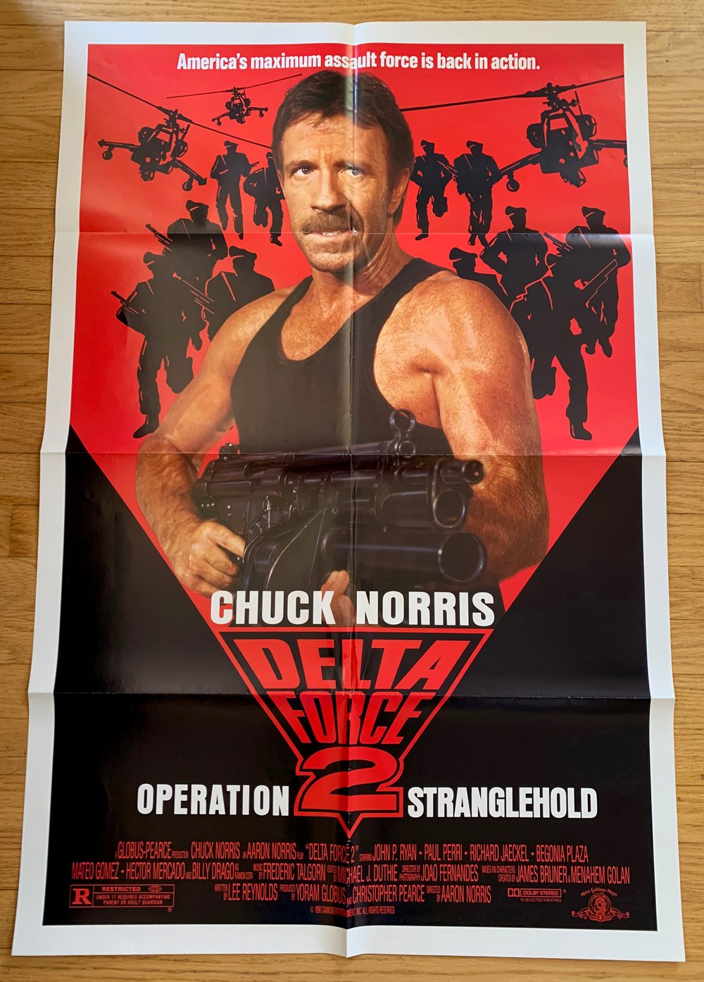 1990 DELTA FORCE 2: OPERATION STRANGLEHOLD Original U.S. One Sheet Movie Poster