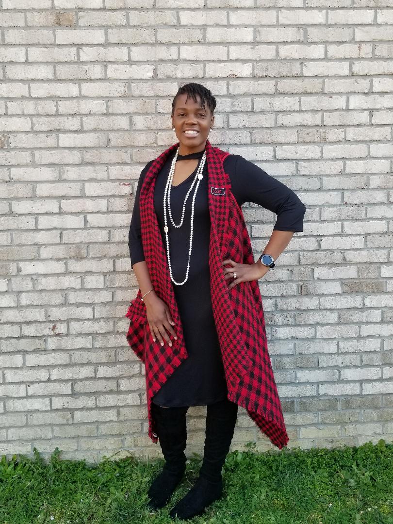 buffalo plaid sleeveless cardigan