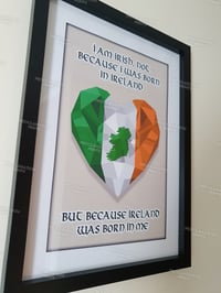 Image 1 of Irish Heart Low Poly effect A3 Print.